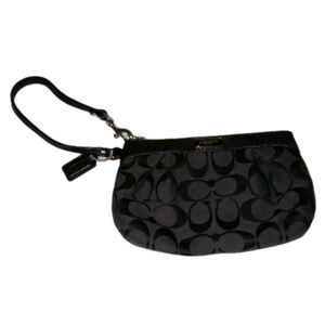 Coach Black Canvas Signature Wristlet